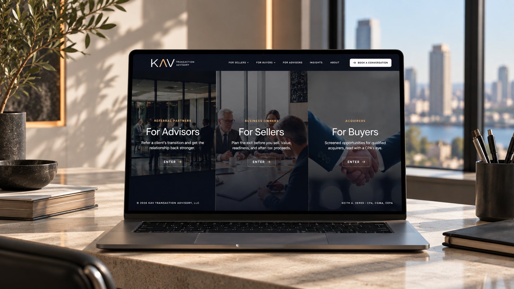 KAV Transaction Advisory, a website by GT Studios